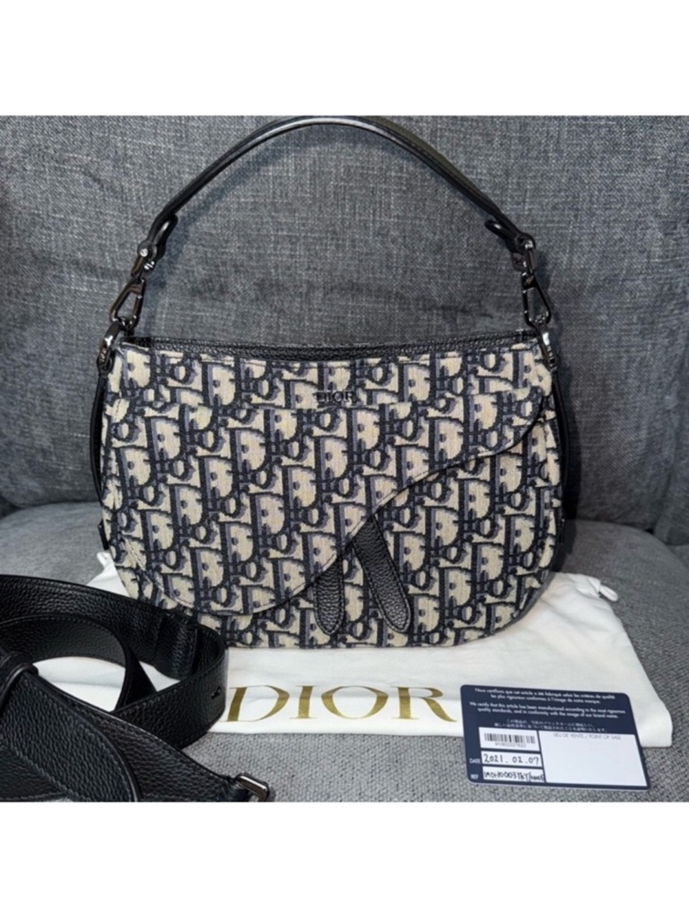 DIOR soft saddle bag mini Oblique print